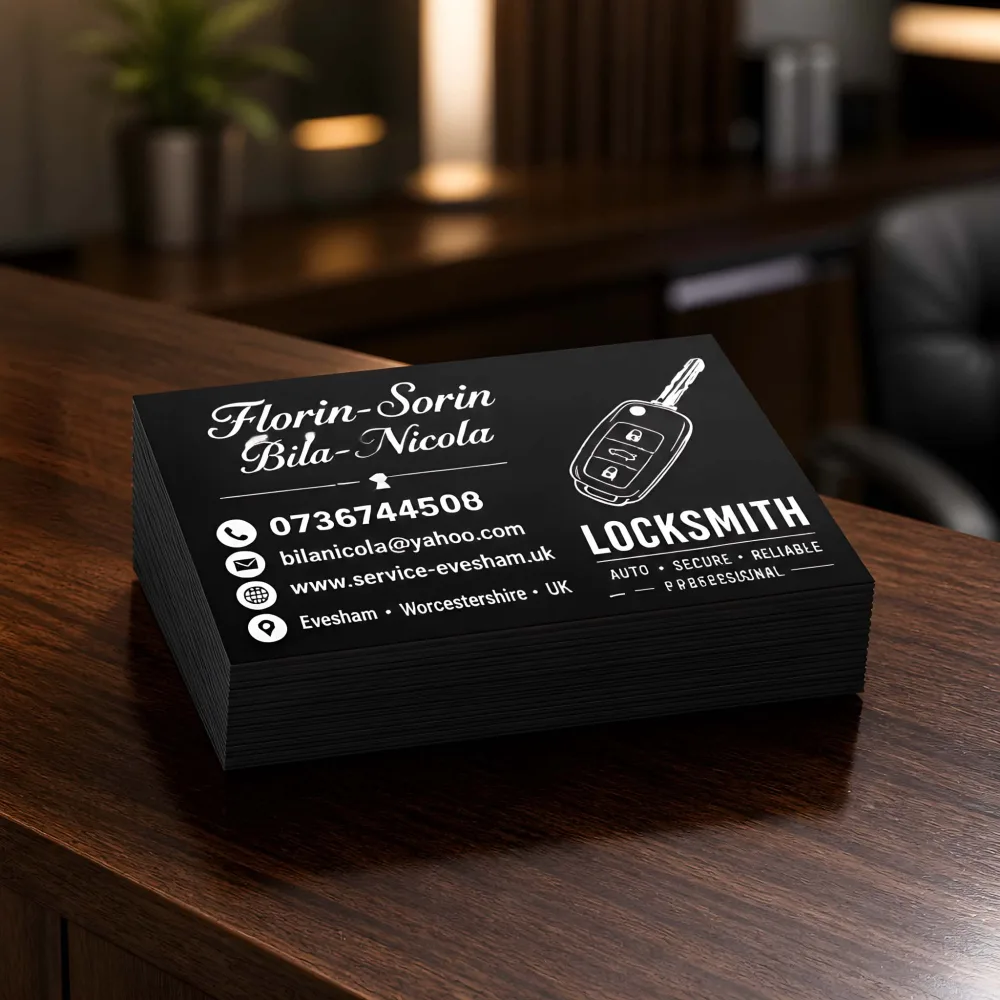 Personalised Black Aluminium Business Cards – Custom Laser Engraved