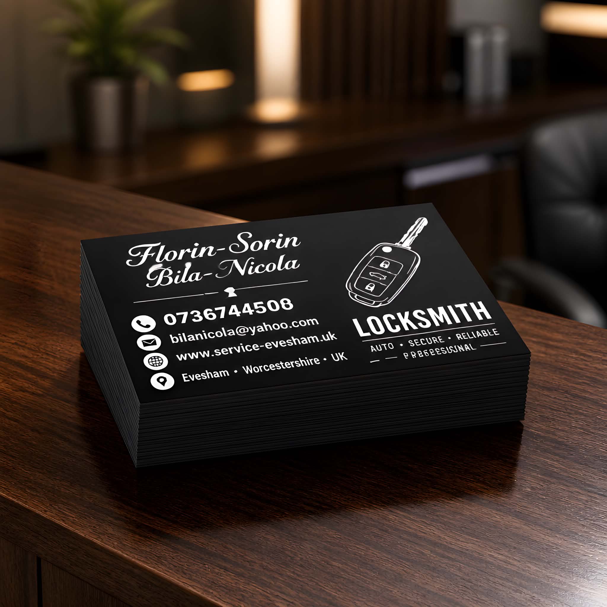 Personalised Black Aluminium Business Cards – Custom Laser Engraved